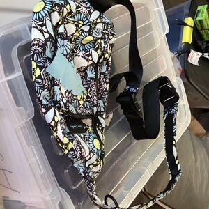 Vera Bradley Black and Yellow Floral Crossbody